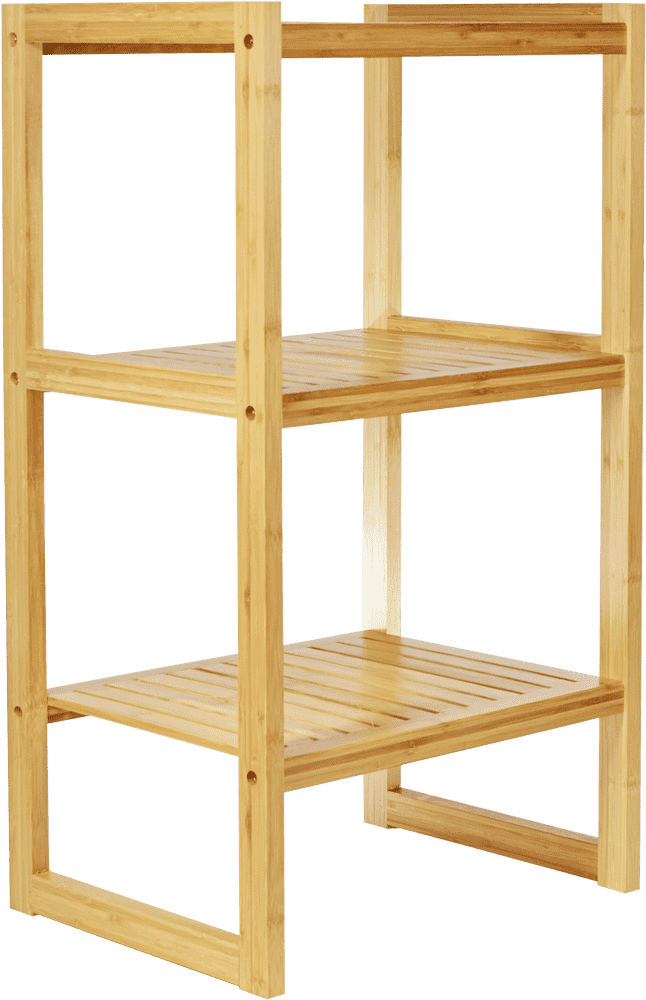 Elegant Bamboo Library Shelf for Modern Spaces PNG