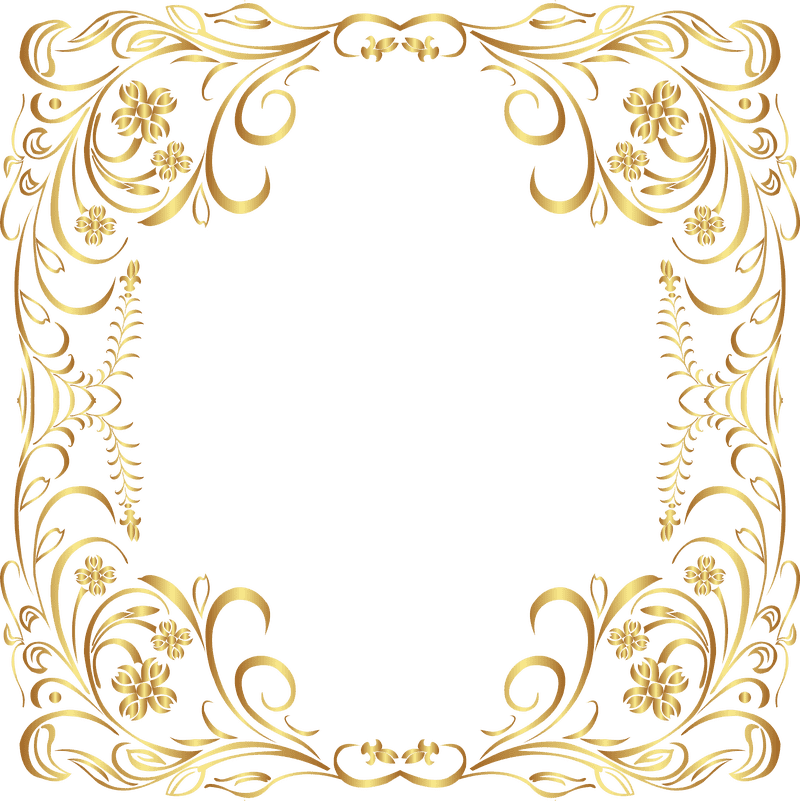 Elegant Floral Art Gallery Frame PNG