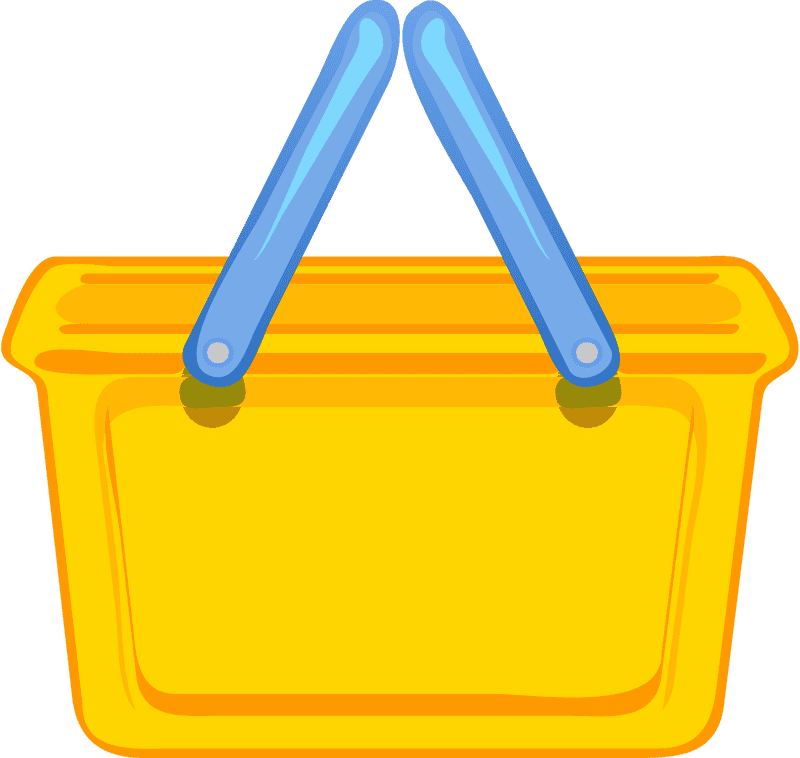 Bright Yellow Laundry Basket for Easy Sorting PNG