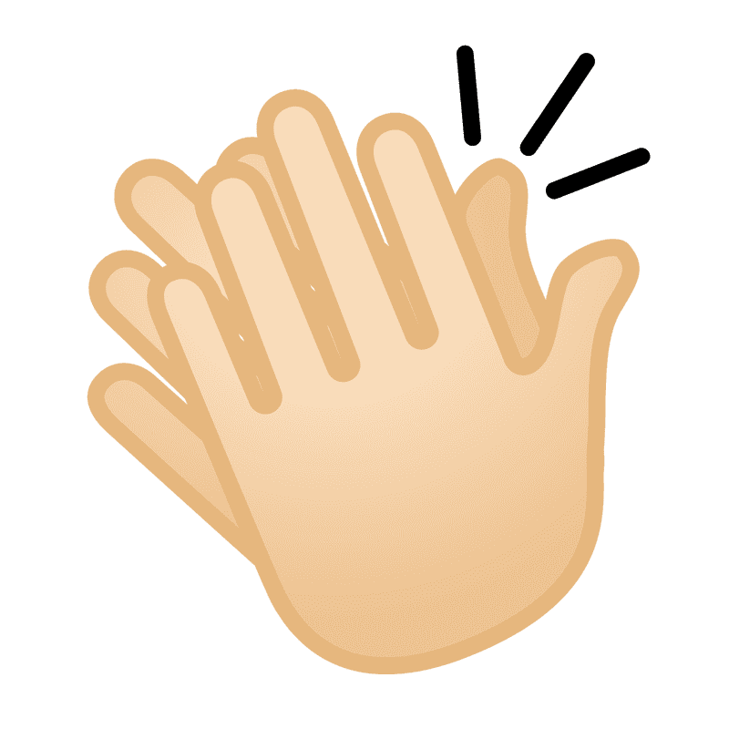 Hands Coming Together in Applause PNG