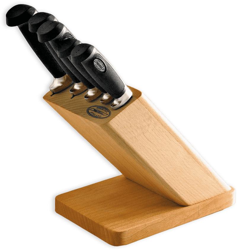 Stylish Wooden Knife Block for Kitchen Elegance PNG