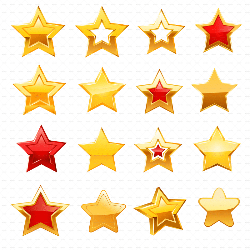 Star Rating Icon Set Collection PNG