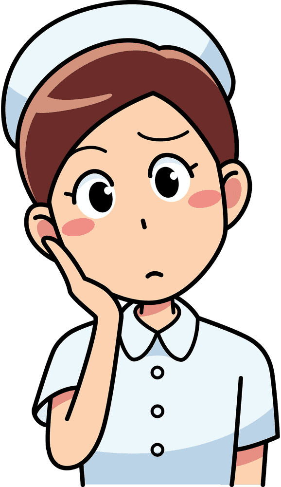 Thoughtful Nurse with a Caring Heart PNG