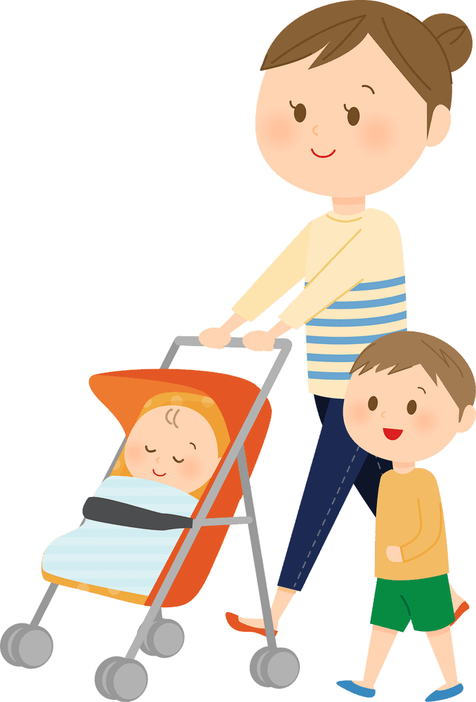 Joyful Outing with Baby Stroller Adventures PNG