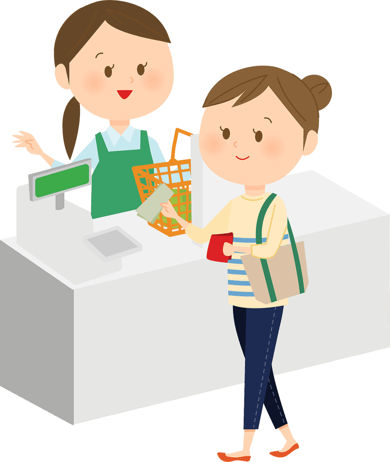 Cash Register at a Busy Checkout Counter PNG