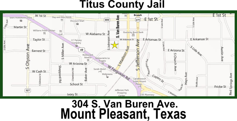 USA Map Highlighting Titus County Jail Location PNG