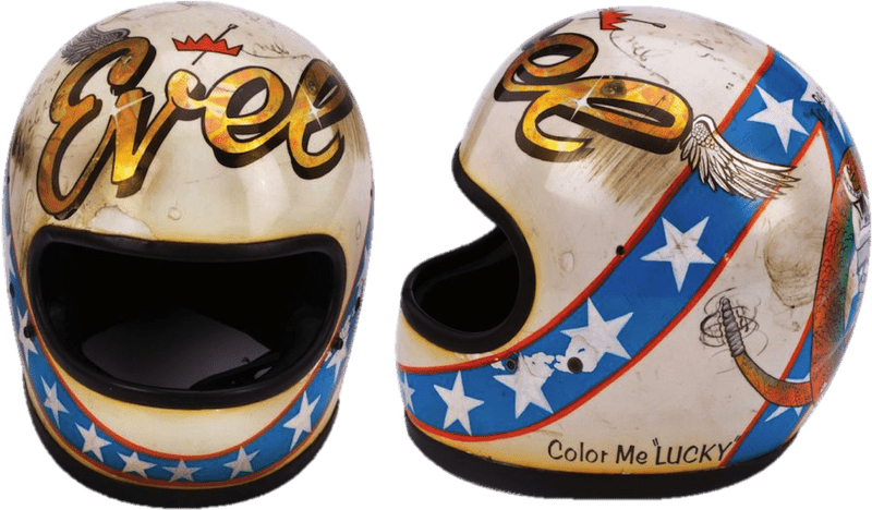 Colorful Safety Helmet with Unique Artwork PNG