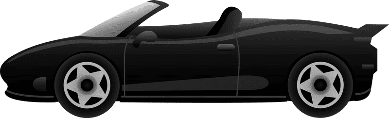 Sleek Black Sports Car Design PNG