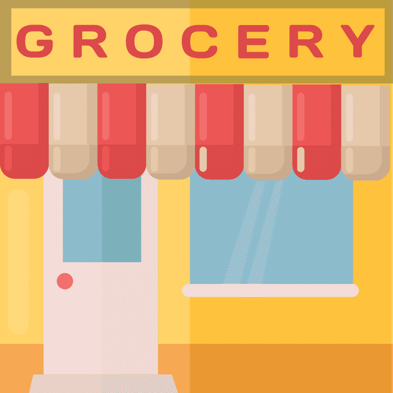 Colorful Neighborhood Grocery Store Front PNG