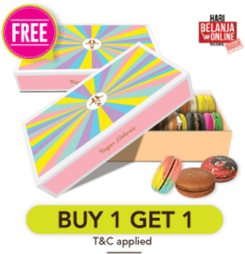 Colorful Delight Macaron Box Promotion PNG