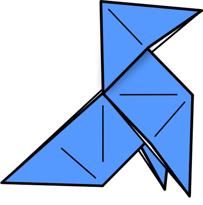 Graceful Origami Crane in Elegant Blue PNG