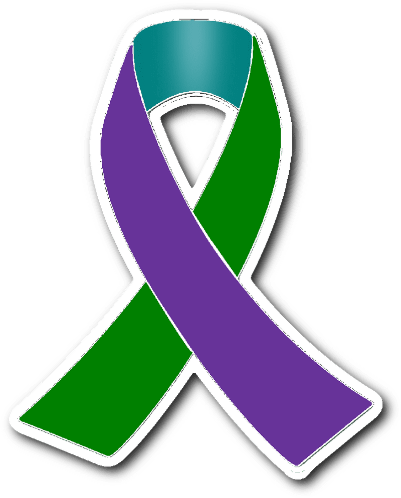 Purple and Green Awareness Ribbon for Unity PNG