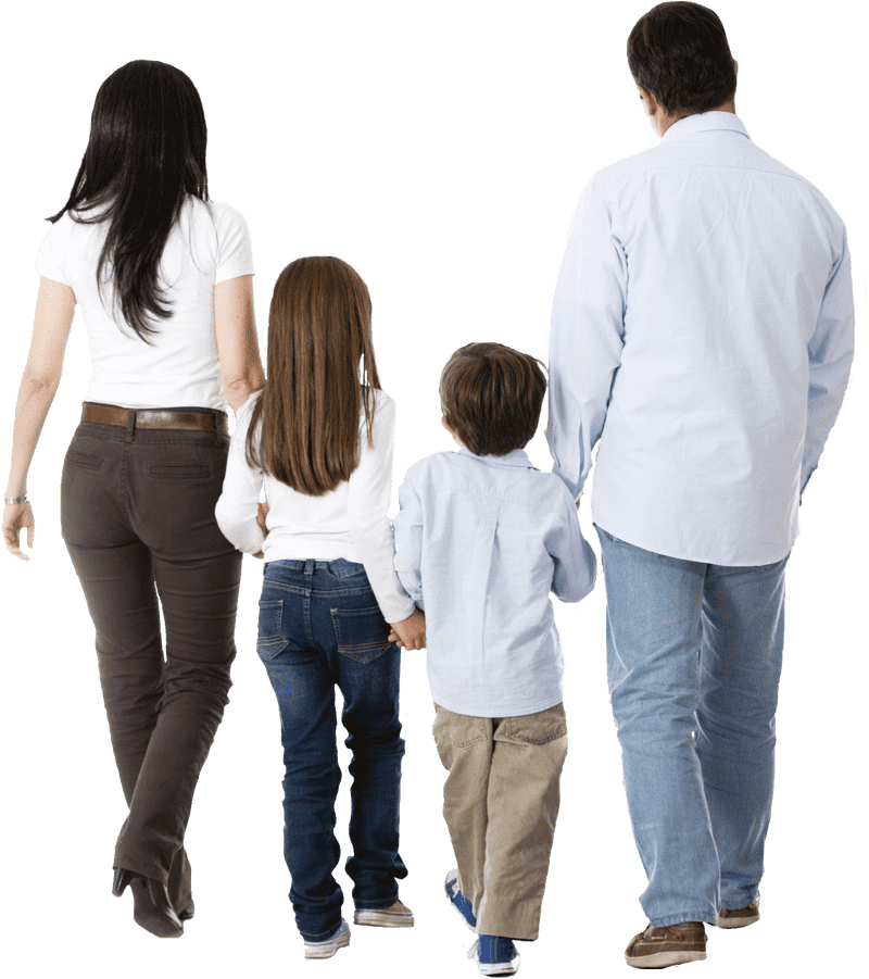 Family Togetherness Walking Hand in Hand PNG