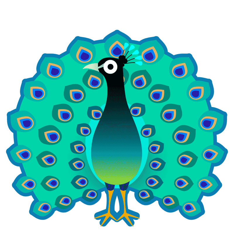 Elegant Peacock in Vibrant Plumage PNG