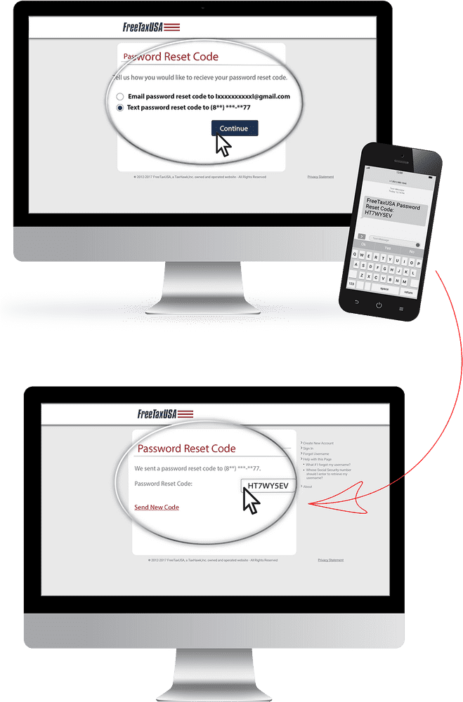 Password Reset Code Instructions and Verification PNG