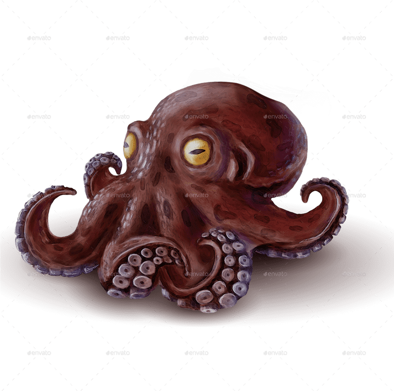 Whimsical Ocean Dweller Octopus Tentacles Unleashed PNG
