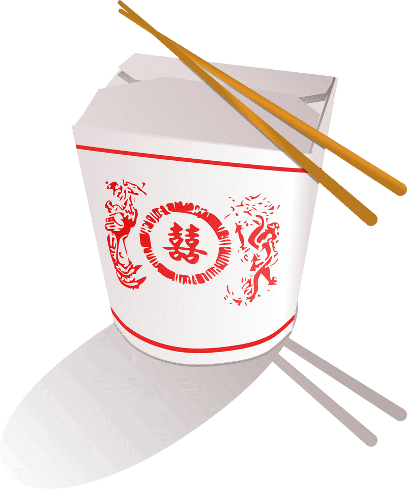 Chinese Noodles Takeout Box Delight PNG