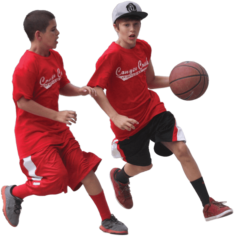 Basketball Skills in Action Young Players on the Court PNG
