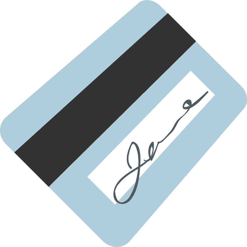 Stylish Blue Credit Card with Signature PNG