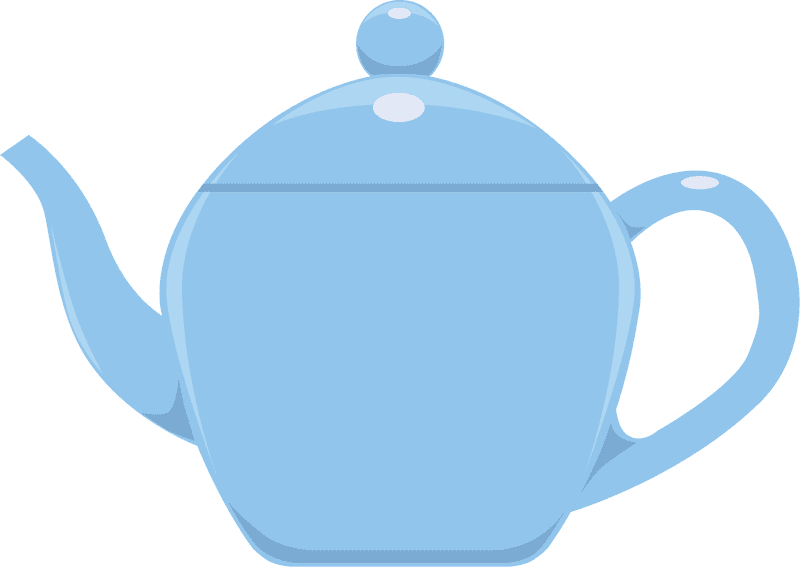 Ceramic Blue Plant Pot Teapot Design PNG