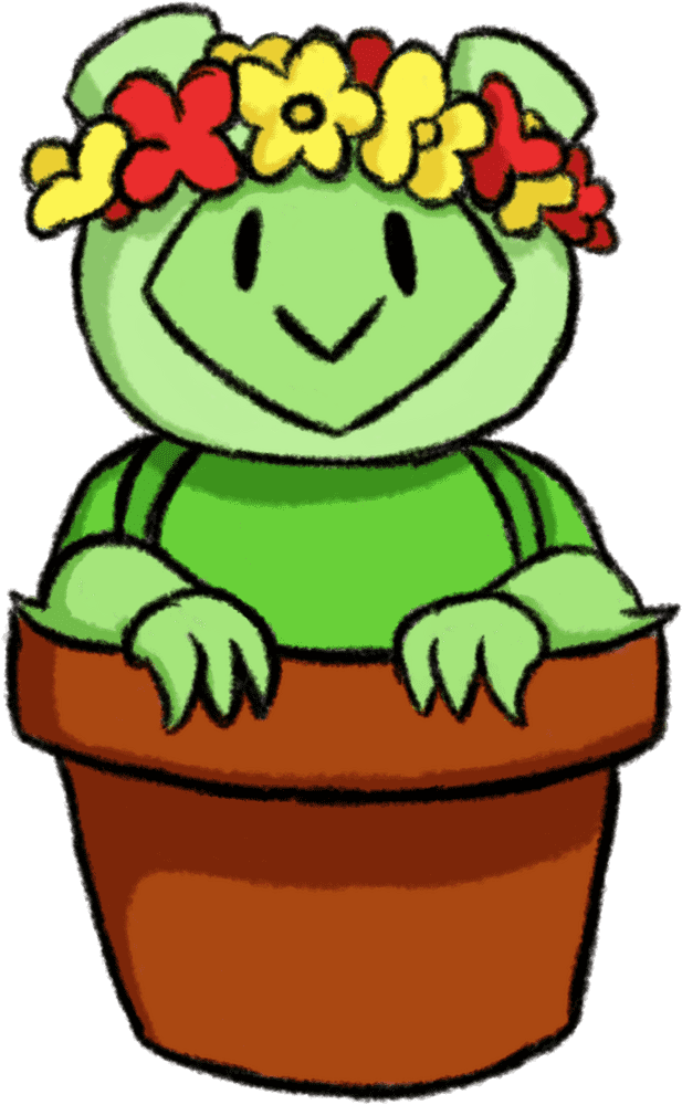 Whimsical Greenery Plant Pot Companion PNG