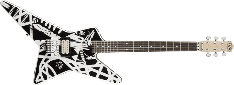 Bold Black and White Guitar Delight PNG
