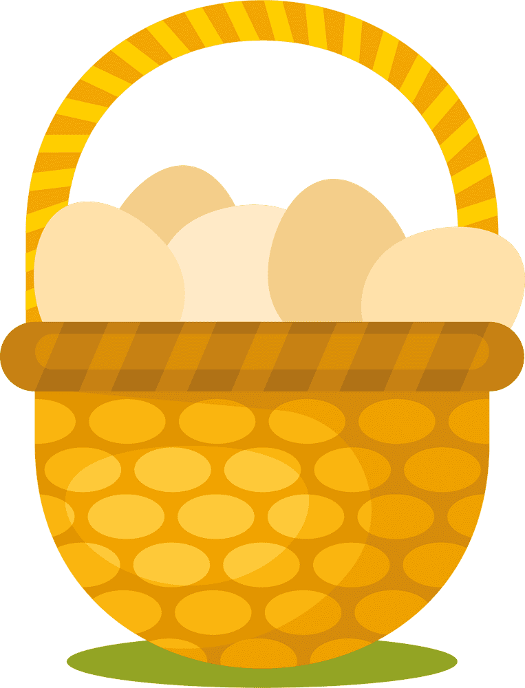 Sunny Picnic Basket Filled with Delicate Eggs PNG
