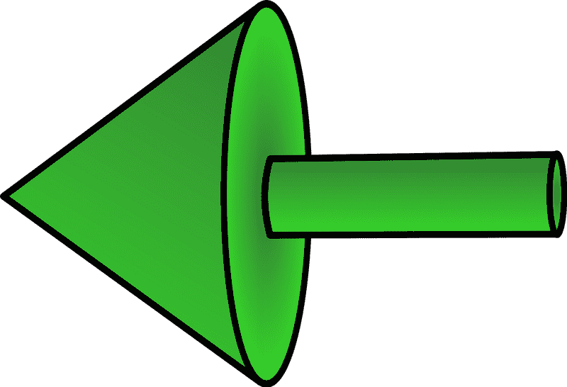 Green Arrow with Cone Tip PNG
