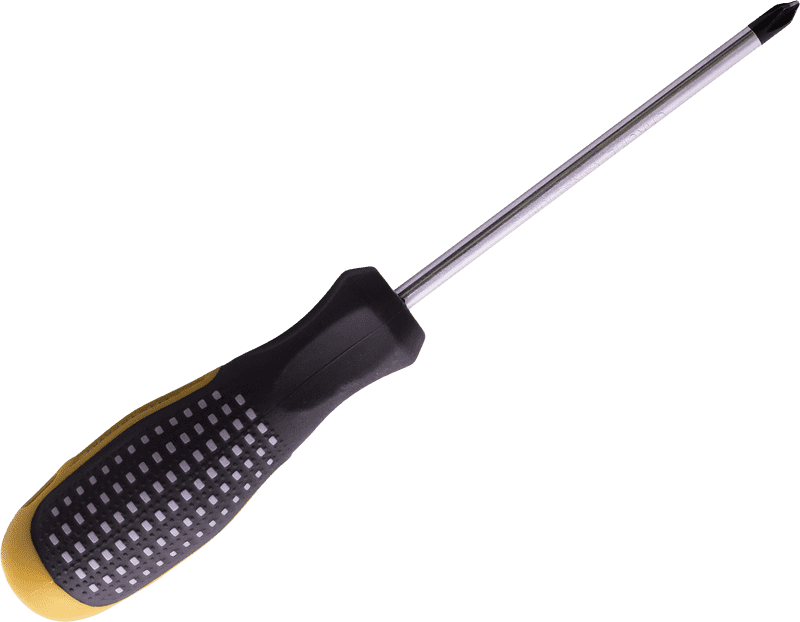 Ergonomic Yellow-Handled Screwdriver for Precision Tasks PNG