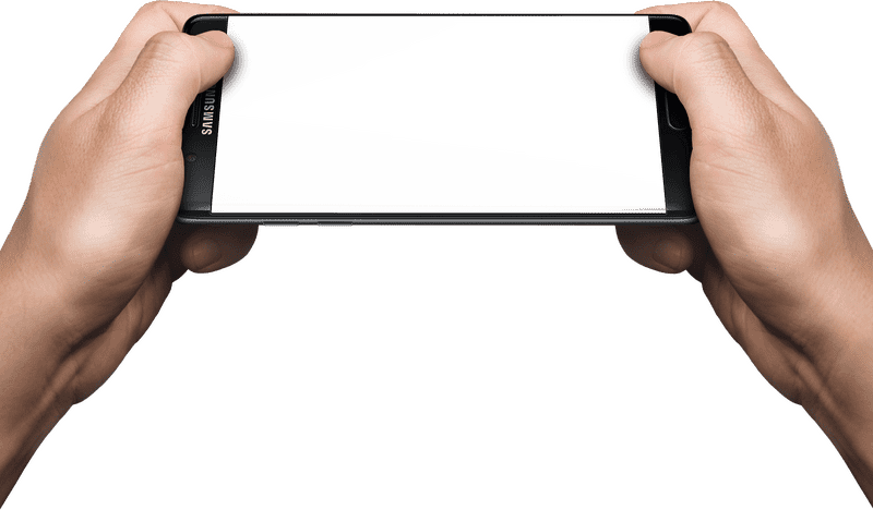 Mobile Device User Engaged in Gameplay PNG