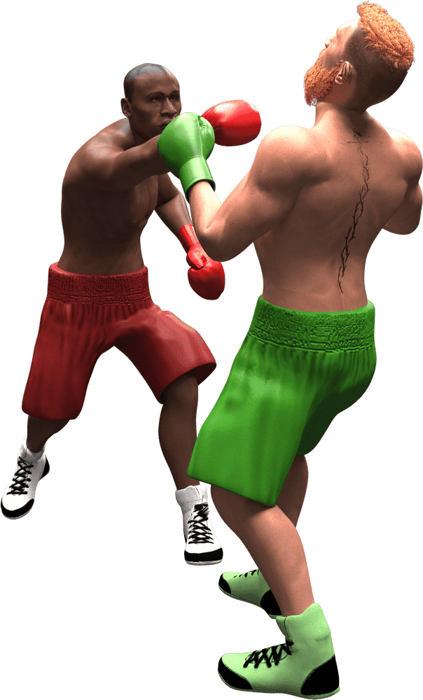 Dynamic Boxing Gloves Showdown in the Ring PNG