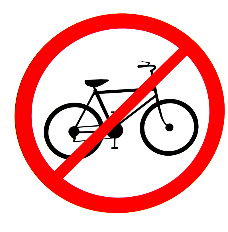 No Bicycle Zone Pedal-Free Area PNG
