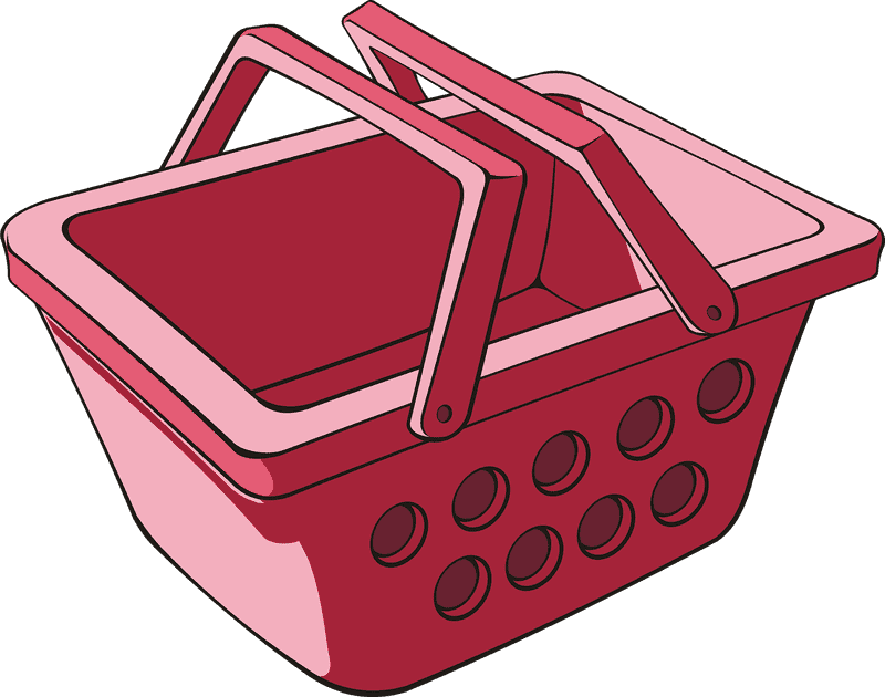 Stylish Red Laundry Basket for Easy Carrying PNG