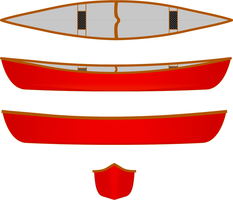 Canoe Paddle and Red Kayak Design PNG