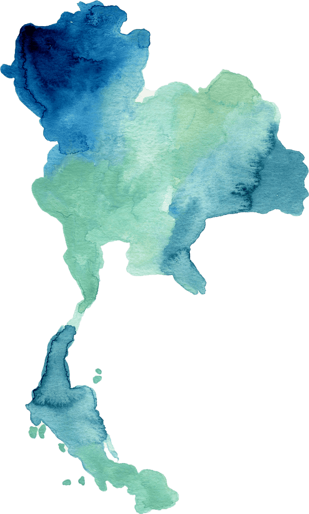 Watercolor Dream Map of Thailand PNG