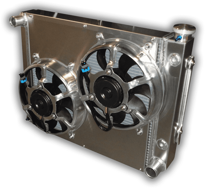 High-Performance Dual Fan Radiator System PNG