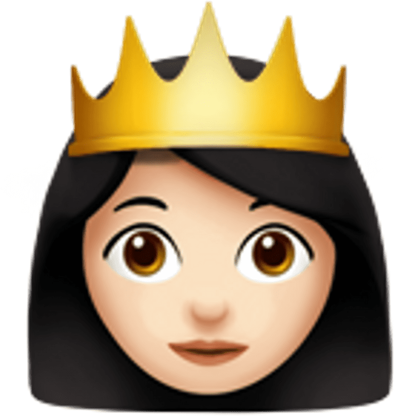 Emoticon of a Crowned Queen PNG