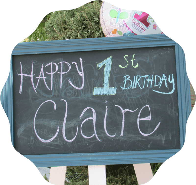 Blackboard Birthday Celebration for Claire PNG