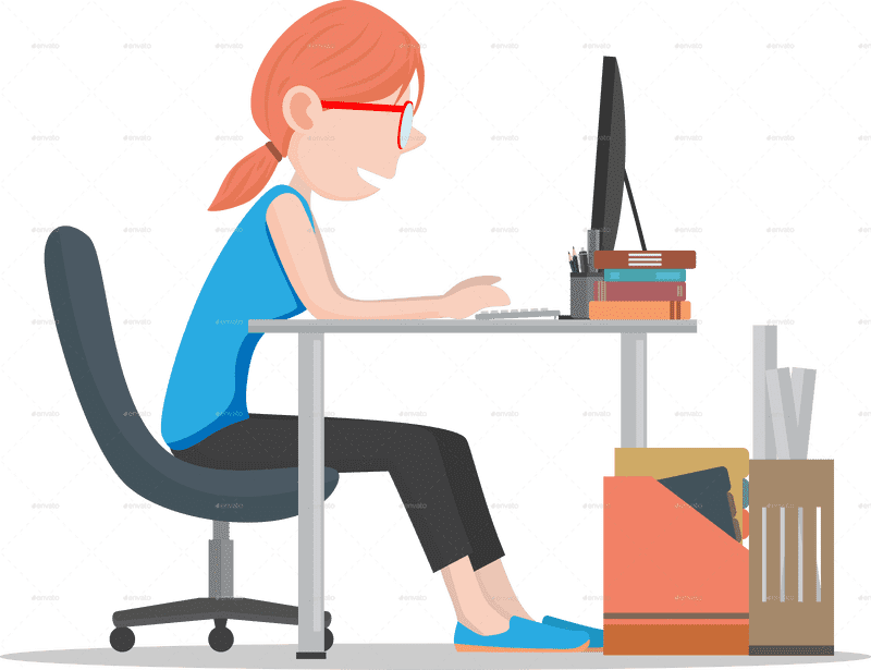 Modern Office Desk with Focused Workspace PNG