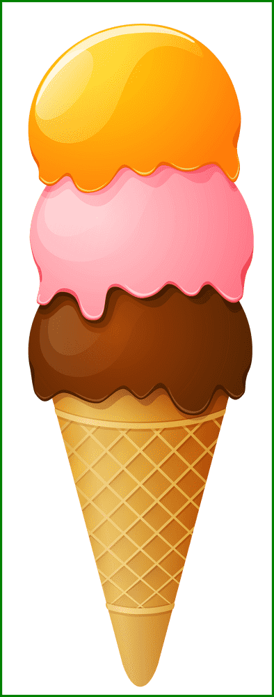 Rainbow Delight Ice Cream Cone PNG