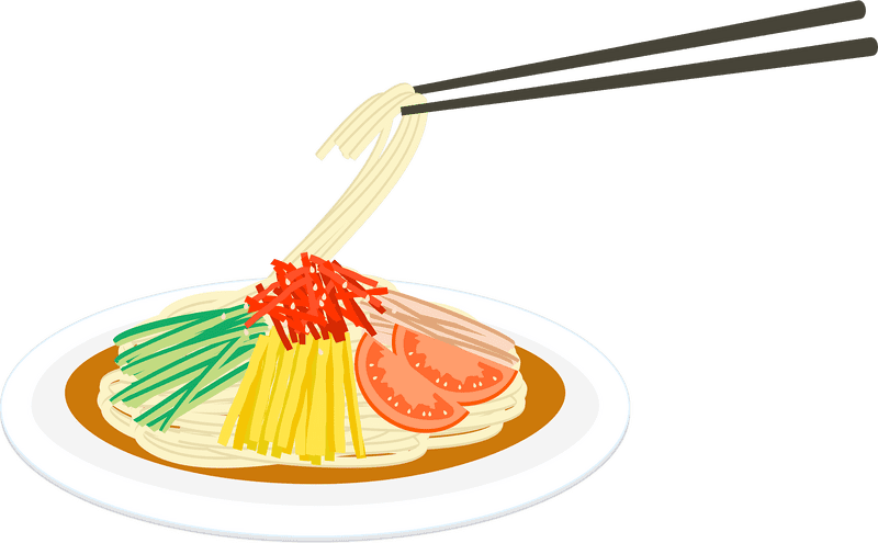 Colorful Food A Twirl of Flavorful Noodles PNG