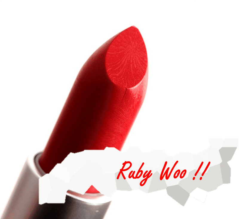 Vibrant Ruby Woo Lipstick Delight PNG