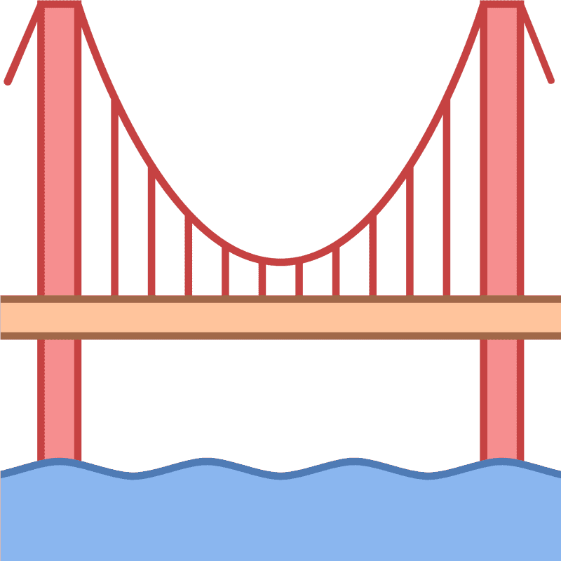 Elegant Suspension Bridge Over Serene Waters PNG
