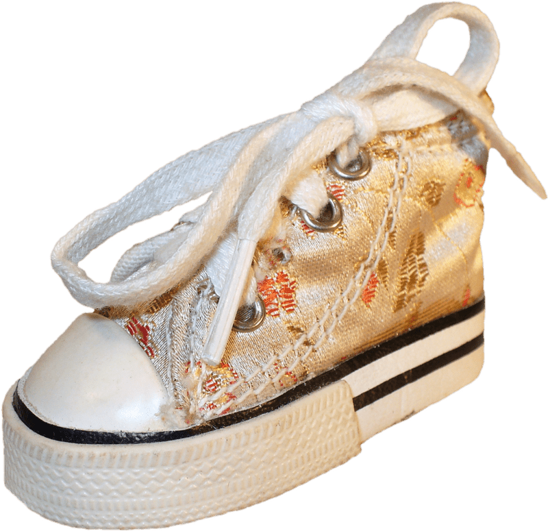 Decorative Fabric Shoe with Laces PNG