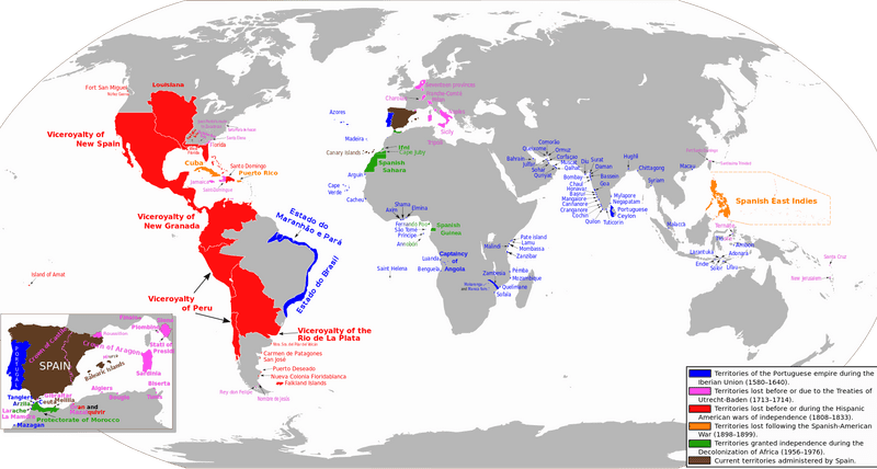 Historical World Map of Colonial Empires PNG