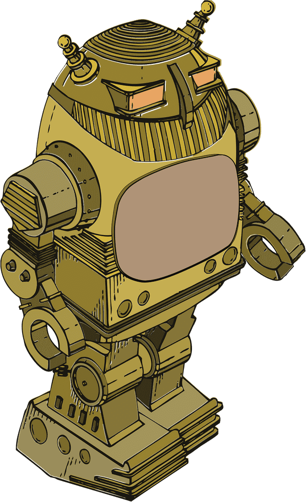 Retro Robot Guardian of the Future PNG