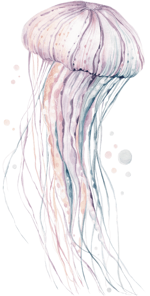 Ethereal Jellyfish Dance in the Ocean Deep PNG