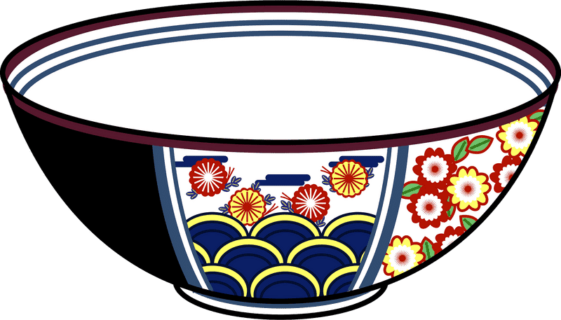 Decorative Oatmeal Bowl with Floral Patterns PNG