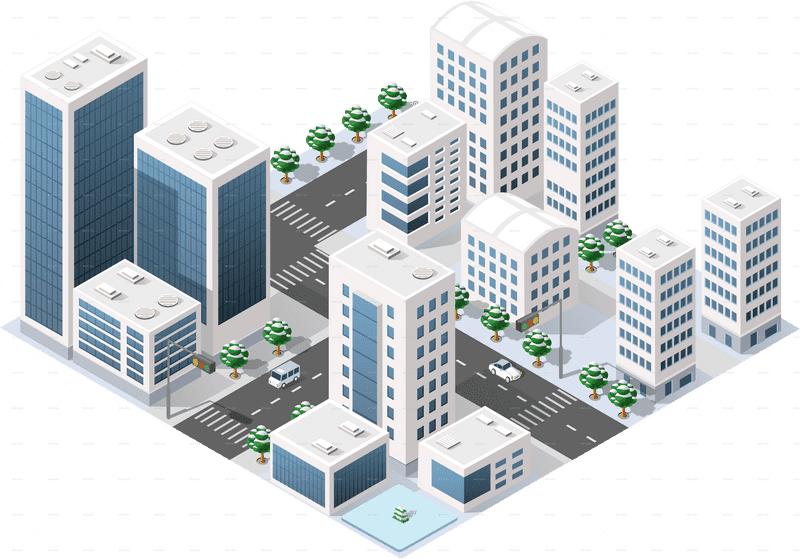 Modern City Skyline with Urban Architecture PNG