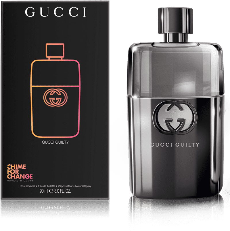 Elegant Gucci Guilty Perfume Bottle Design PNG